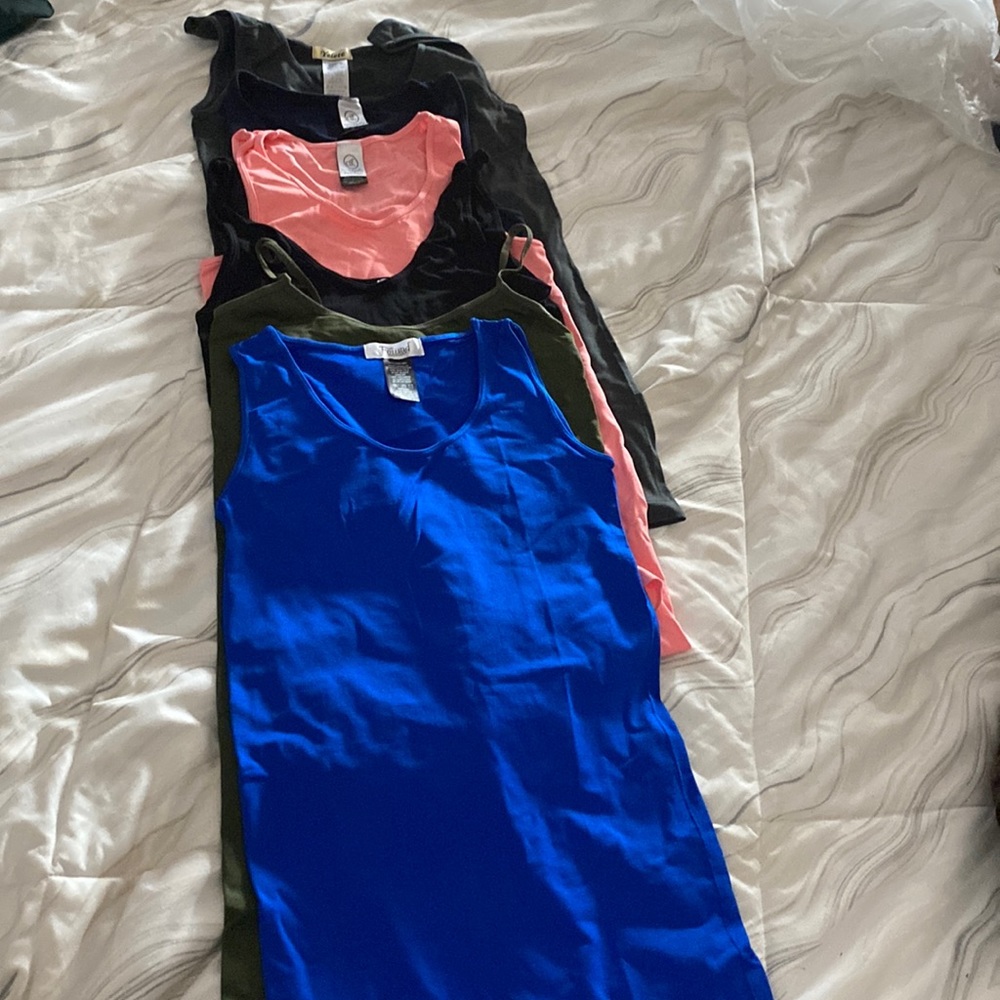 Lot of 6 extra long layering tank tops S M Fownd brand Dynamic fashion Yelete